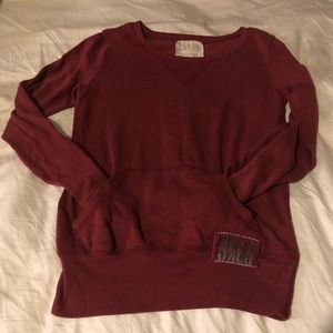 Cozy Maroon Pullover with Front Pocket